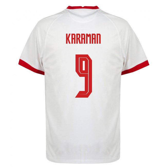 Kinder Türkische Fussballnationalmannschaft Kenan Karaman #9 Heimtrikot Weiß 2021 Trikot