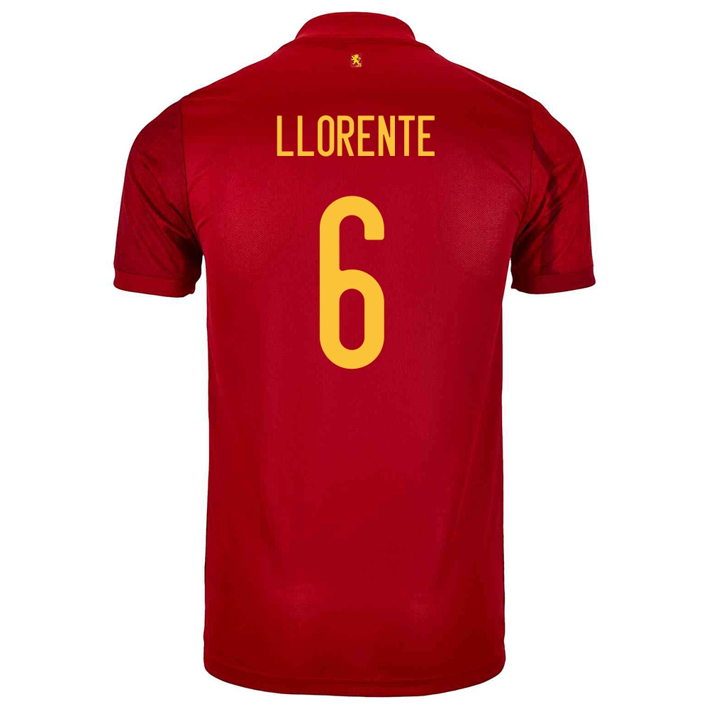 Herren Spanische Fussballnationalmannschaft Marcos Llorente #6 Heimtrikot Rot 2021 Trikot