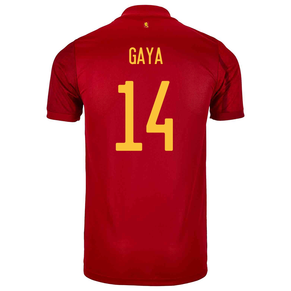 Kinder Spanische Fussballnationalmannschaft Jose Gaya #14 Heimtrikot Rot 2021 Trikot