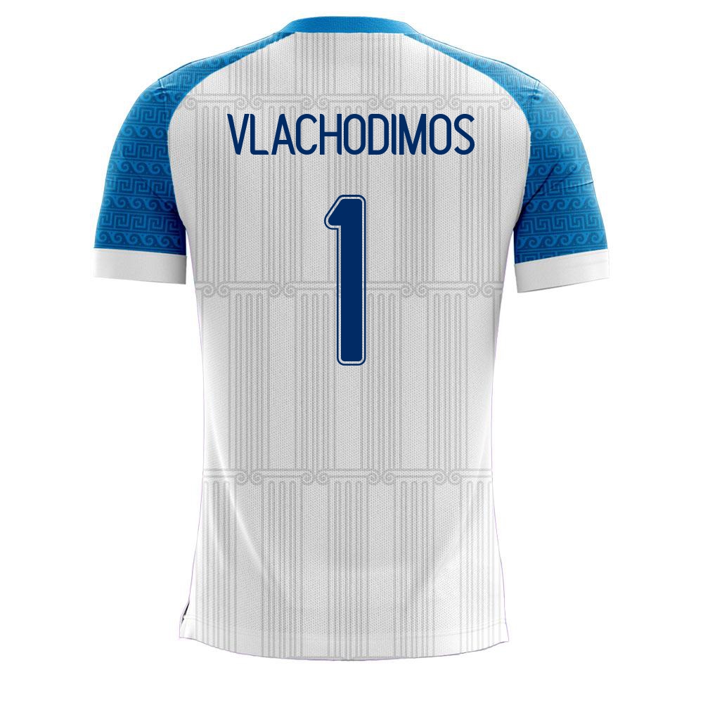 Damen Griechische Fussballnationalmannschaft Odysseas Vlachodimos #1 Heimtrikot Weiß 2021 Trikot
