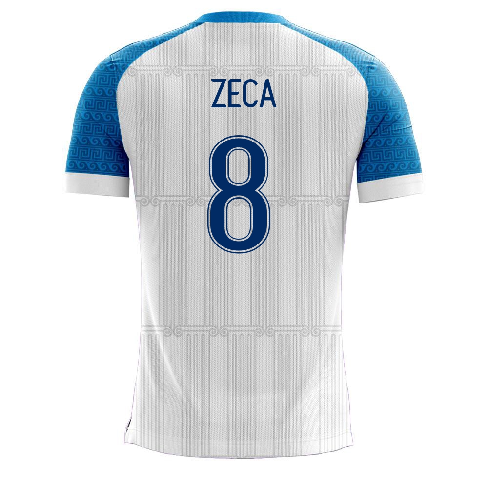 Kinder Griechische Fussballnationalmannschaft Zeca #8 Heimtrikot Weiß 2021 Trikot