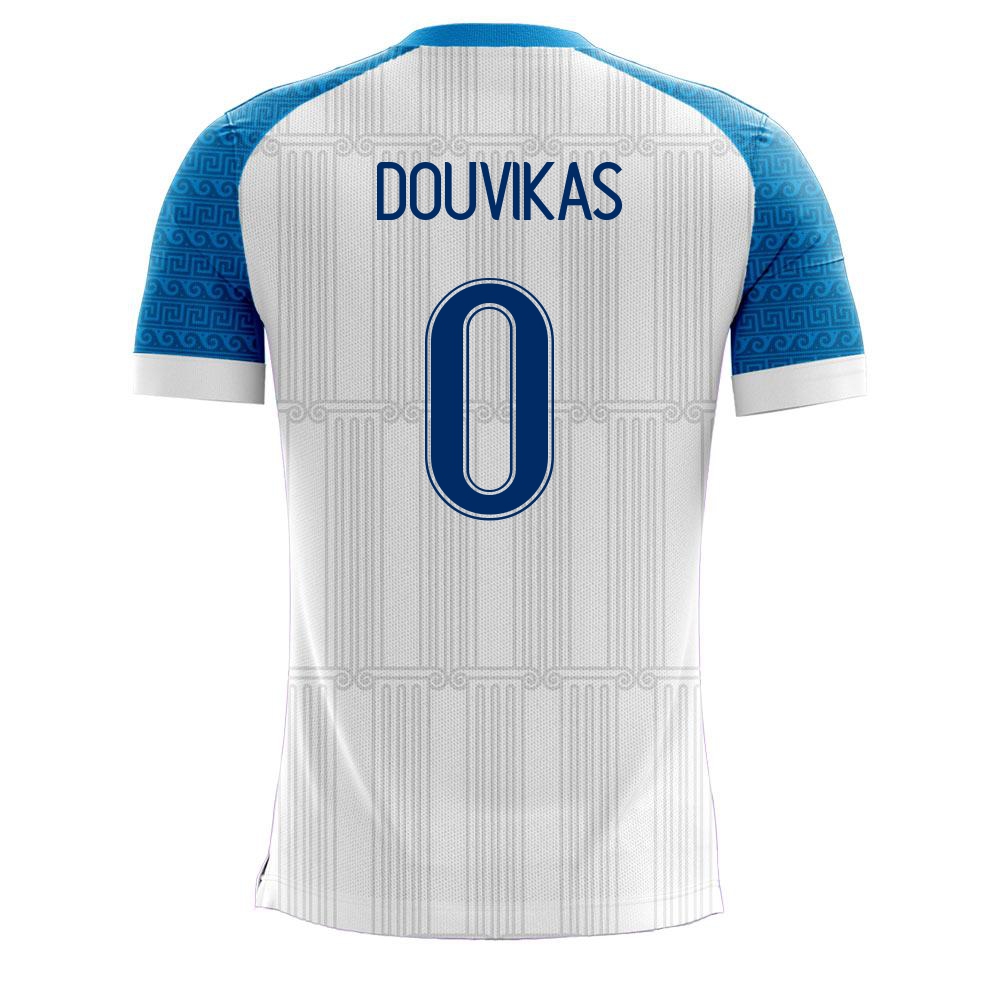 Damen Griechische Fussballnationalmannschaft Anastasios Douvikas #0 Heimtrikot Weiß 2021 Trikot