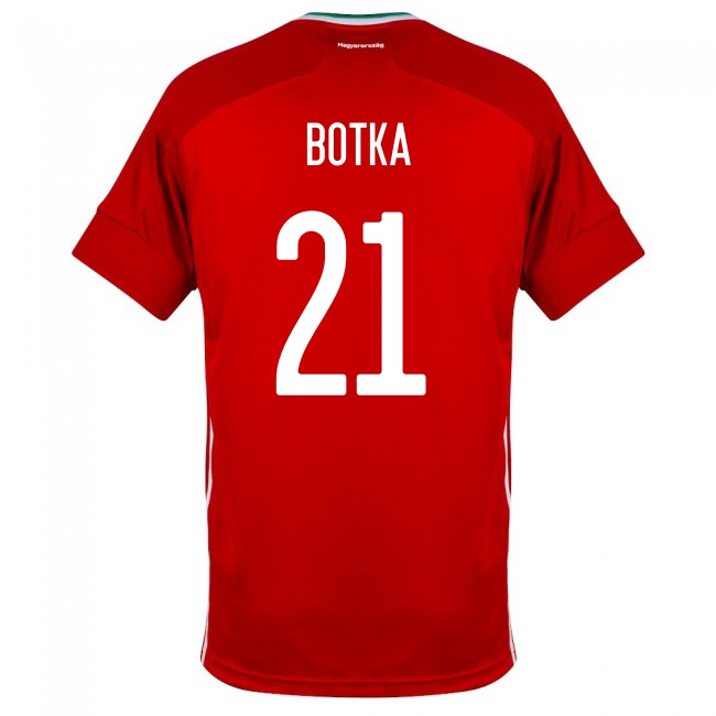 Herren Ungarische Fussballnationalmannschaft Endre Botka #21 Heimtrikot Rot 2021 Trikot