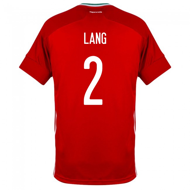 Kinder Ungarische Fussballnationalmannschaft Adam Lang #2 Heimtrikot Rot 2021 Trikot