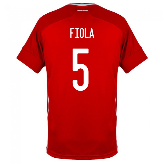 Kinder Ungarische Fussballnationalmannschaft Attila Fiola #5 Heimtrikot Rot 2021 Trikot