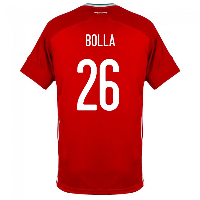 Damen Ungarische Fussballnationalmannschaft Bendeguz Bolla #26 Heimtrikot Rot 2021 Trikot