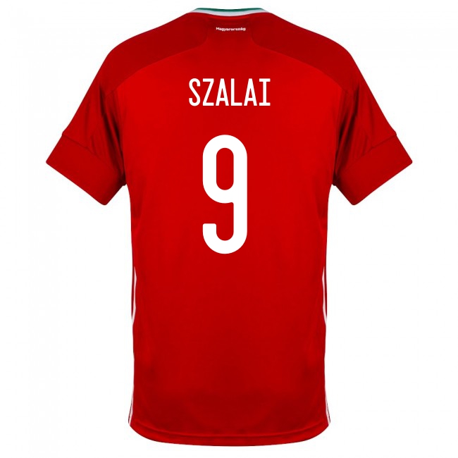Damen Ungarische Fussballnationalmannschaft Adam Szalai #9 Heimtrikot Rot 2021 Trikot