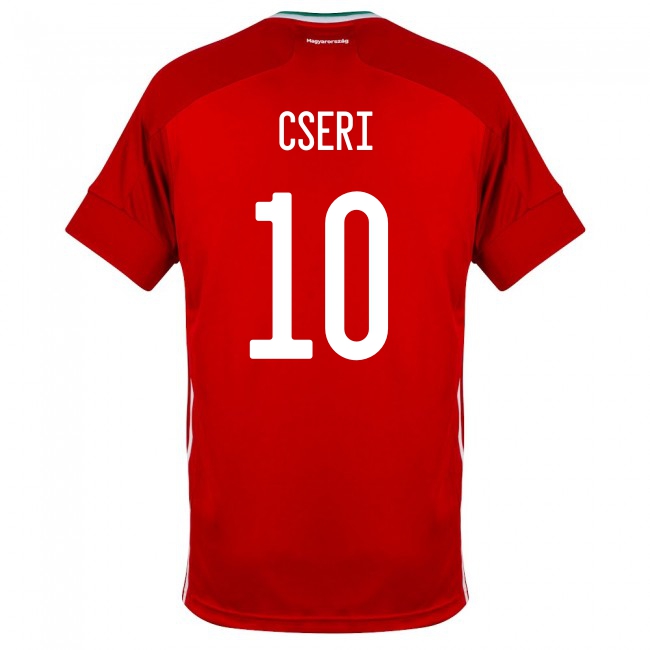 Kinder Ungarische Fussballnationalmannschaft Tamas Cseri #10 Heimtrikot Rot 2021 Trikot