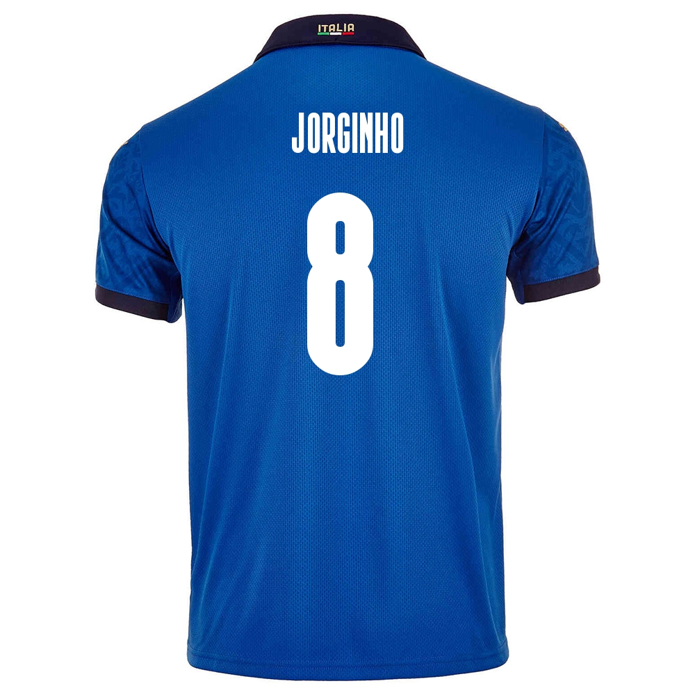 Kinder Italienische Fussballnationalmannschaft Jorginho #8 Heimtrikot Blau 2021 Trikot