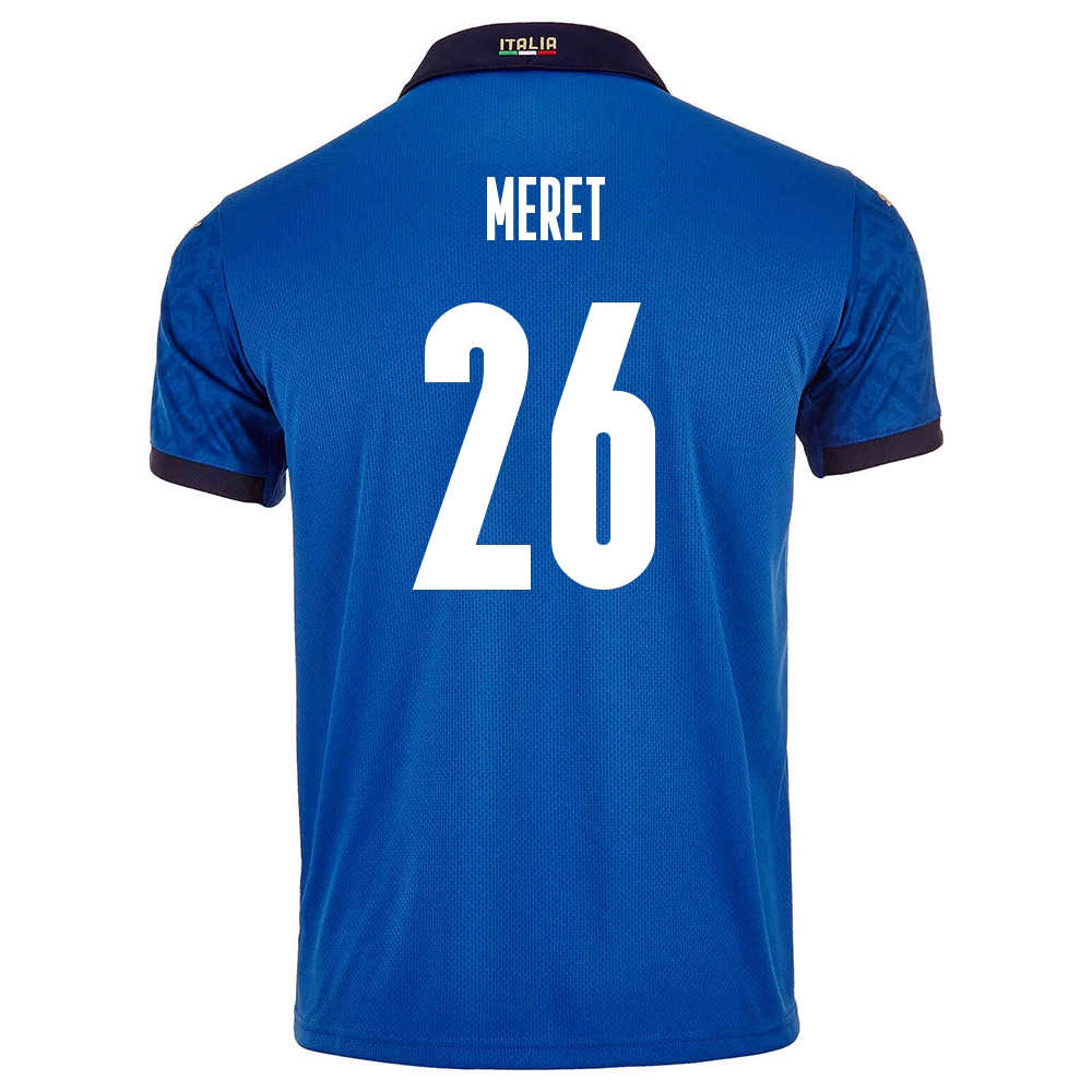Damen Italienische Fussballnationalmannschaft Alex Meret #26 Heimtrikot Blau 2021 Trikot