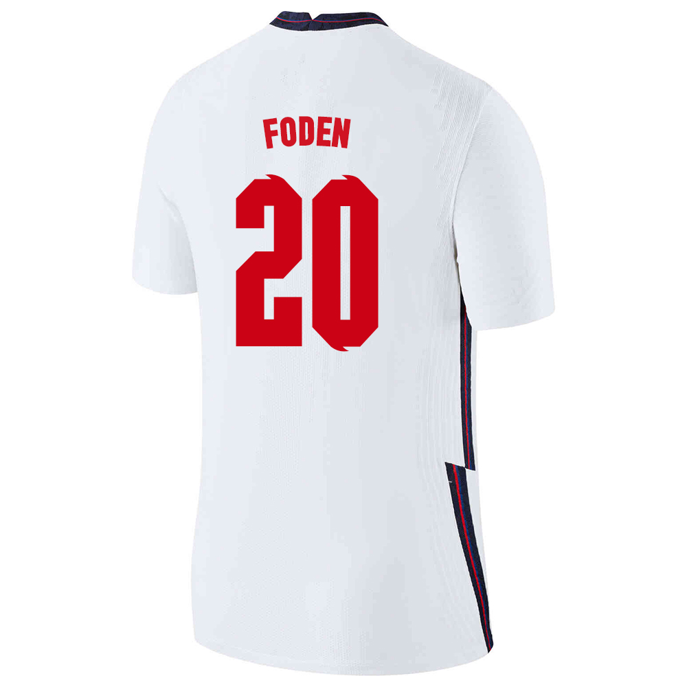 Herren Englische Fussballnationalmannschaft Phil Foden #20 Heimtrikot Weiß 2021 Trikot