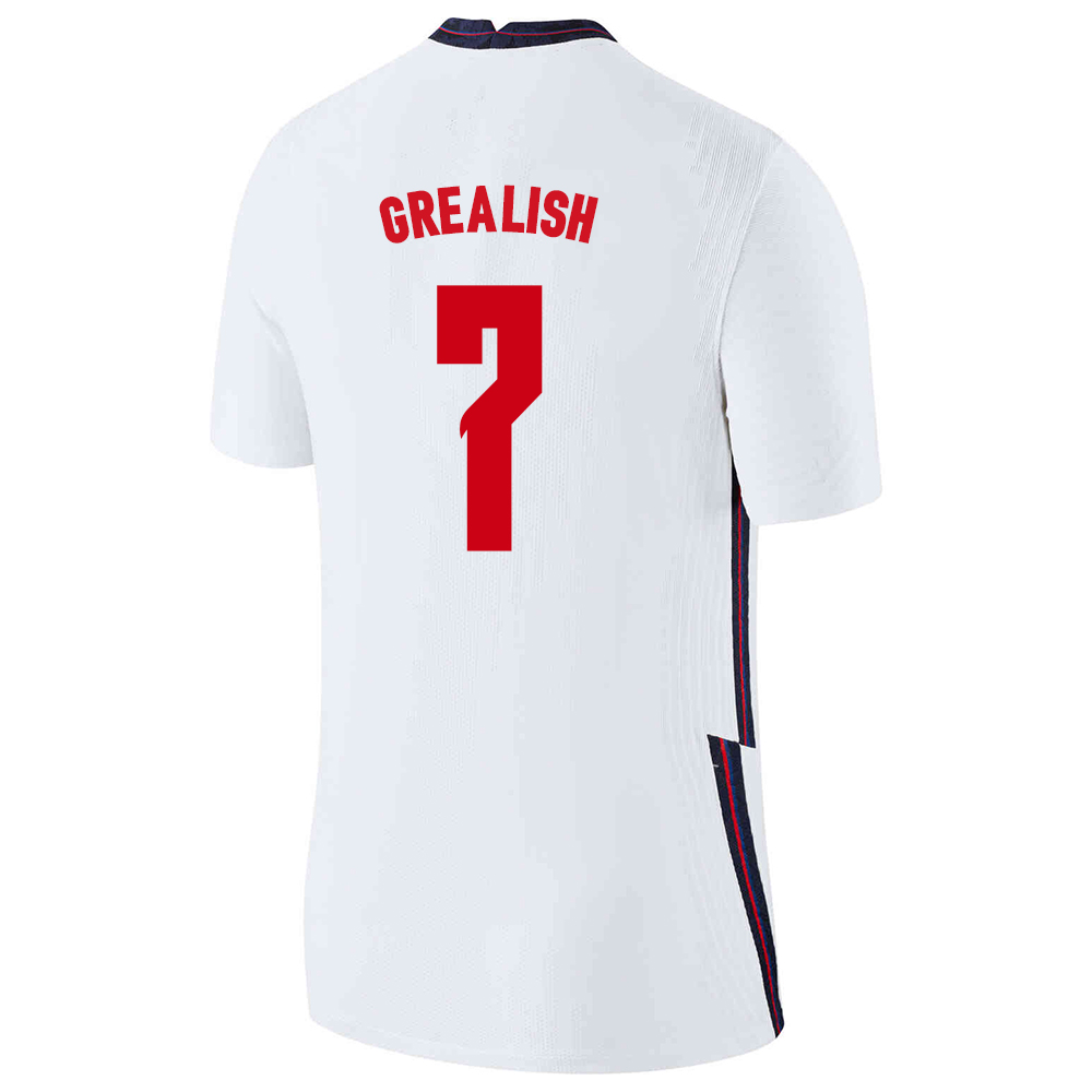 Herren Englische Fussballnationalmannschaft Jack Grealish #7 Heimtrikot Weiß 2021 Trikot
