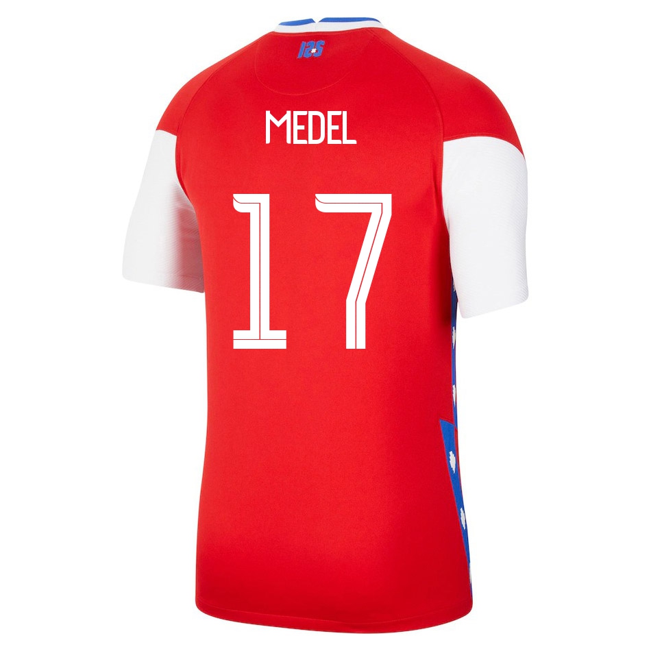 Damen Chilenische Fussballnationalmannschaft Gary Medel #17 Heimtrikot Rot 2021 Trikot