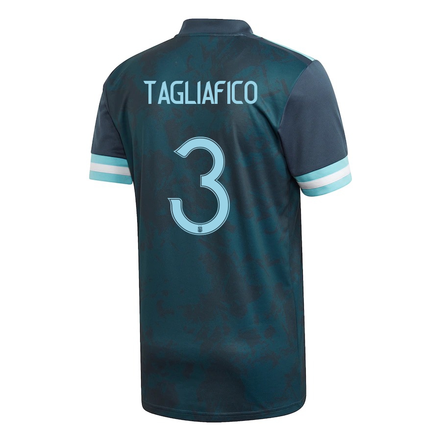 Herren Argentinische Fussballnationalmannschaft Nicolas Tagliafico #3 Auswärtstrikot Dunkelblau 2021 Trikot