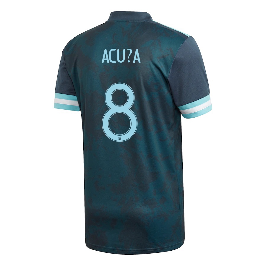 Herren Argentinische Fussballnationalmannschaft Marcos Acuña #8 Auswärtstrikot Dunkelblau 2021 Trikot