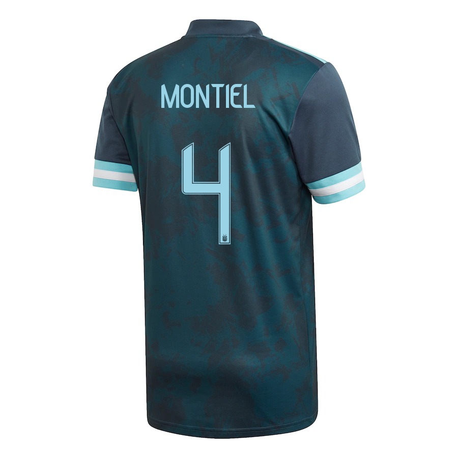 Herren Argentinische Fussballnationalmannschaft Gonzalo Montiel #4 Auswärtstrikot Dunkelblau 2021 Trikot