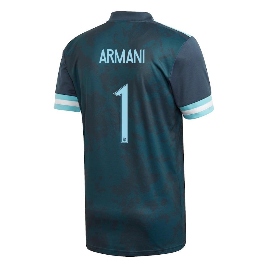 Damen Argentinische Fussballnationalmannschaft Franco Armani #1 Auswärtstrikot Dunkelblau 2021 Trikot