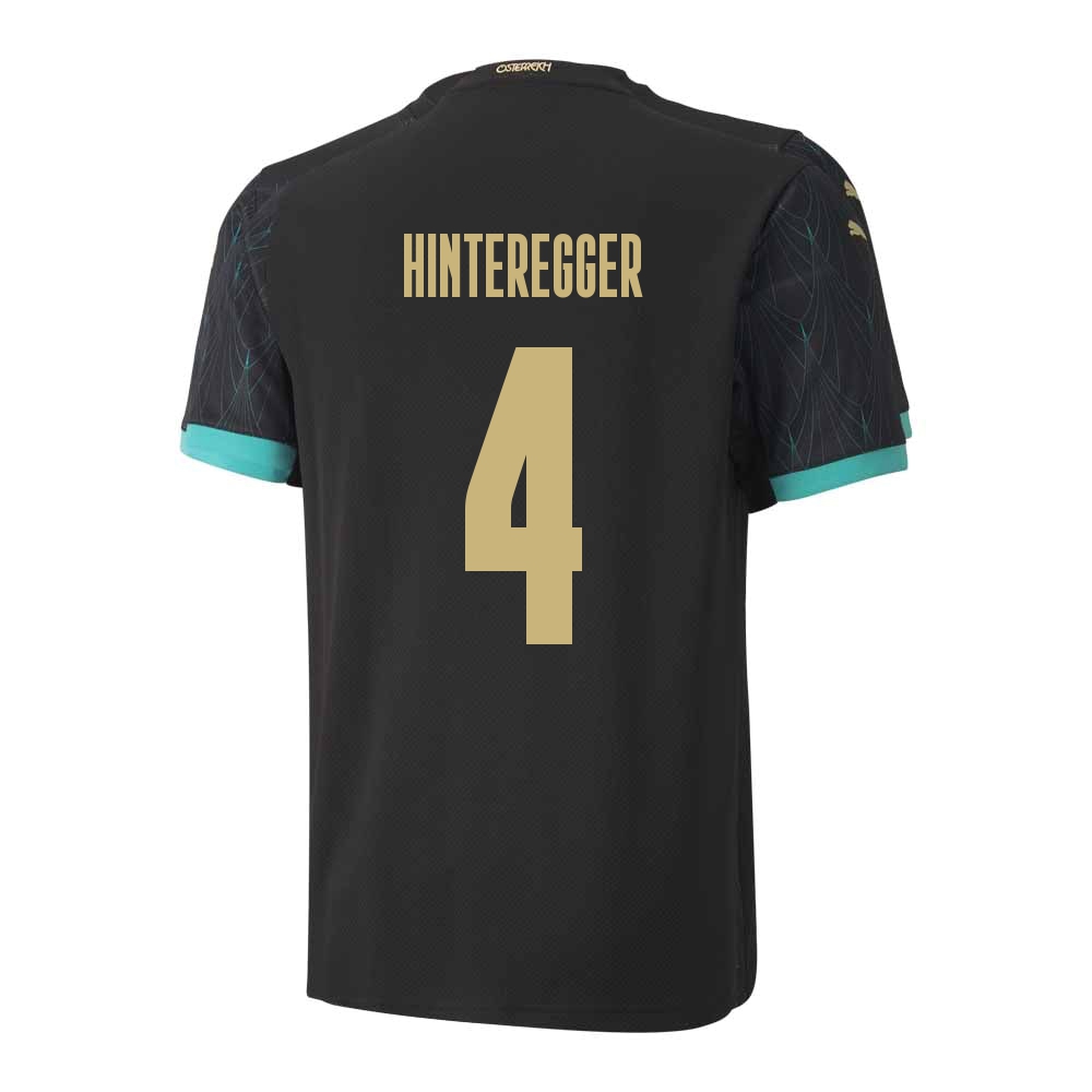 Herren Österreichische Fussballnationalmannschaft Martin Hinteregger #4 Auswärtstrikot Schwarz 2021 Trikot