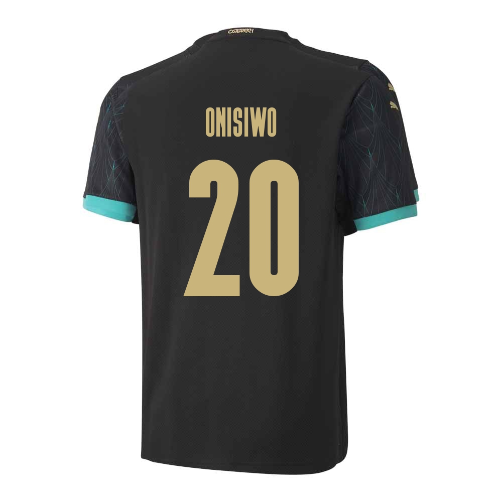 Herren Österreichische Fussballnationalmannschaft Karim Onisiwo #20 Auswärtstrikot Schwarz 2021 Trikot