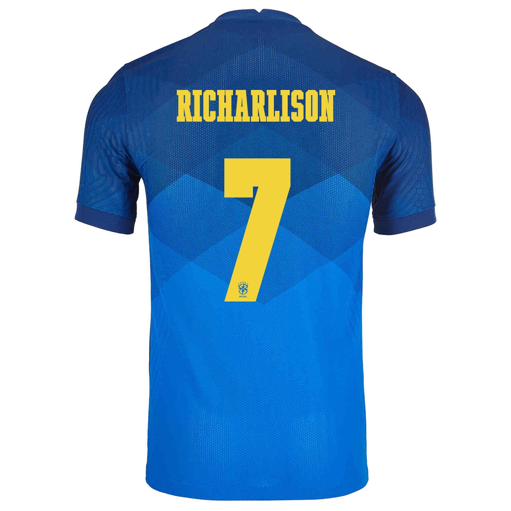 Herren Brasilianische Fussballnationalmannschaft Richarlison #7 Auswärtstrikot Blau 2021 Trikot