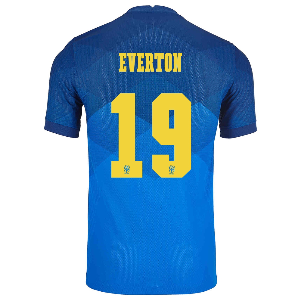 Herren Brasilianische Fussballnationalmannschaft Everton #19 Auswärtstrikot Blau 2021 Trikot