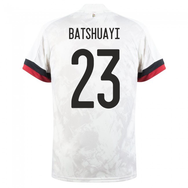 Kinder Belgische Fussballnationalmannschaft Michy Batshuayi #23 Auswärtstrikot Weiß Schwarz 2021 Trikot