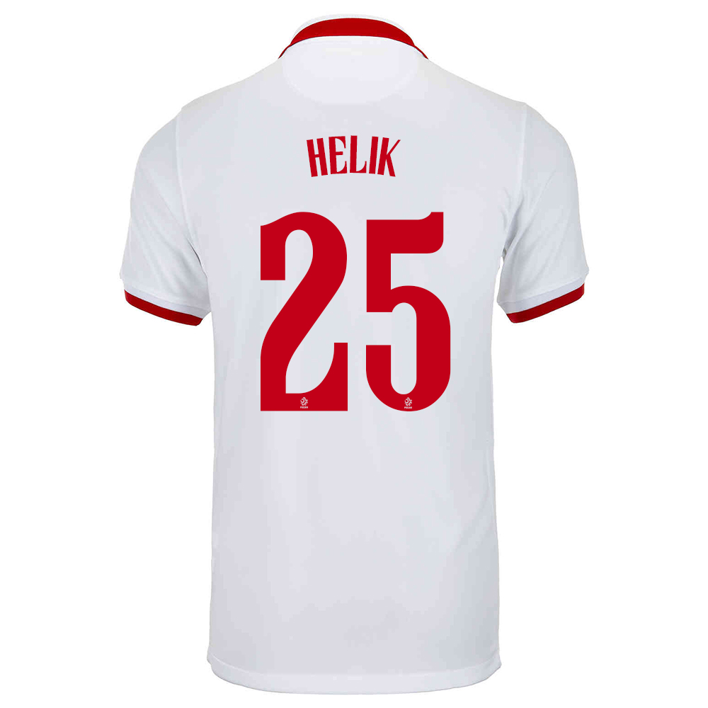 Damen Polnische Fussballnationalmannschaft Michal Helik #25 Auswärtstrikot Weiß 2021 Trikot