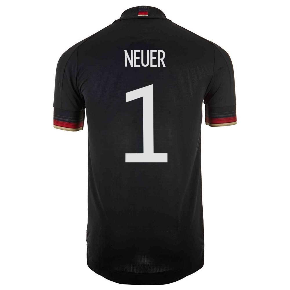 Herren Deutsche Fussballnationalmannschaft Manuel Neuer #1 Auswärtstrikot Schwarz 2021 Trikot