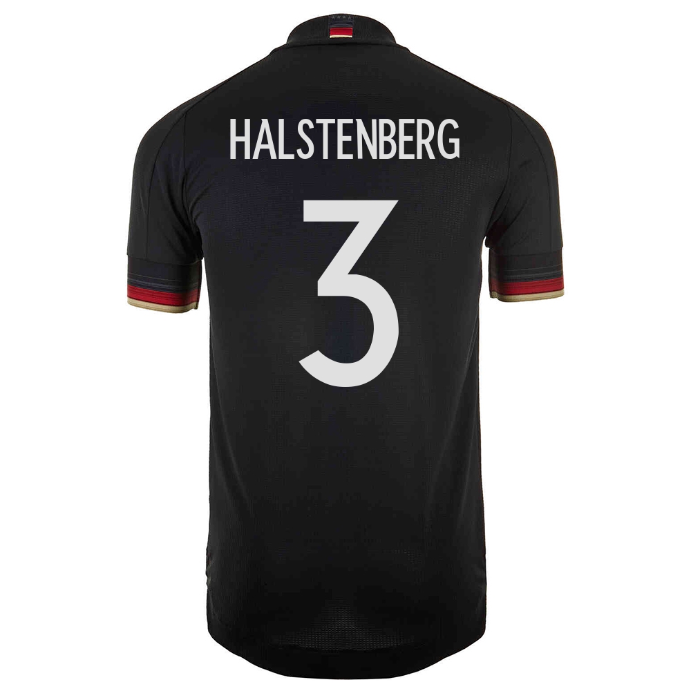 Kinder Deutsche Fussballnationalmannschaft Marcel Halstenberg #3 Auswärtstrikot Schwarz 2021 Trikot