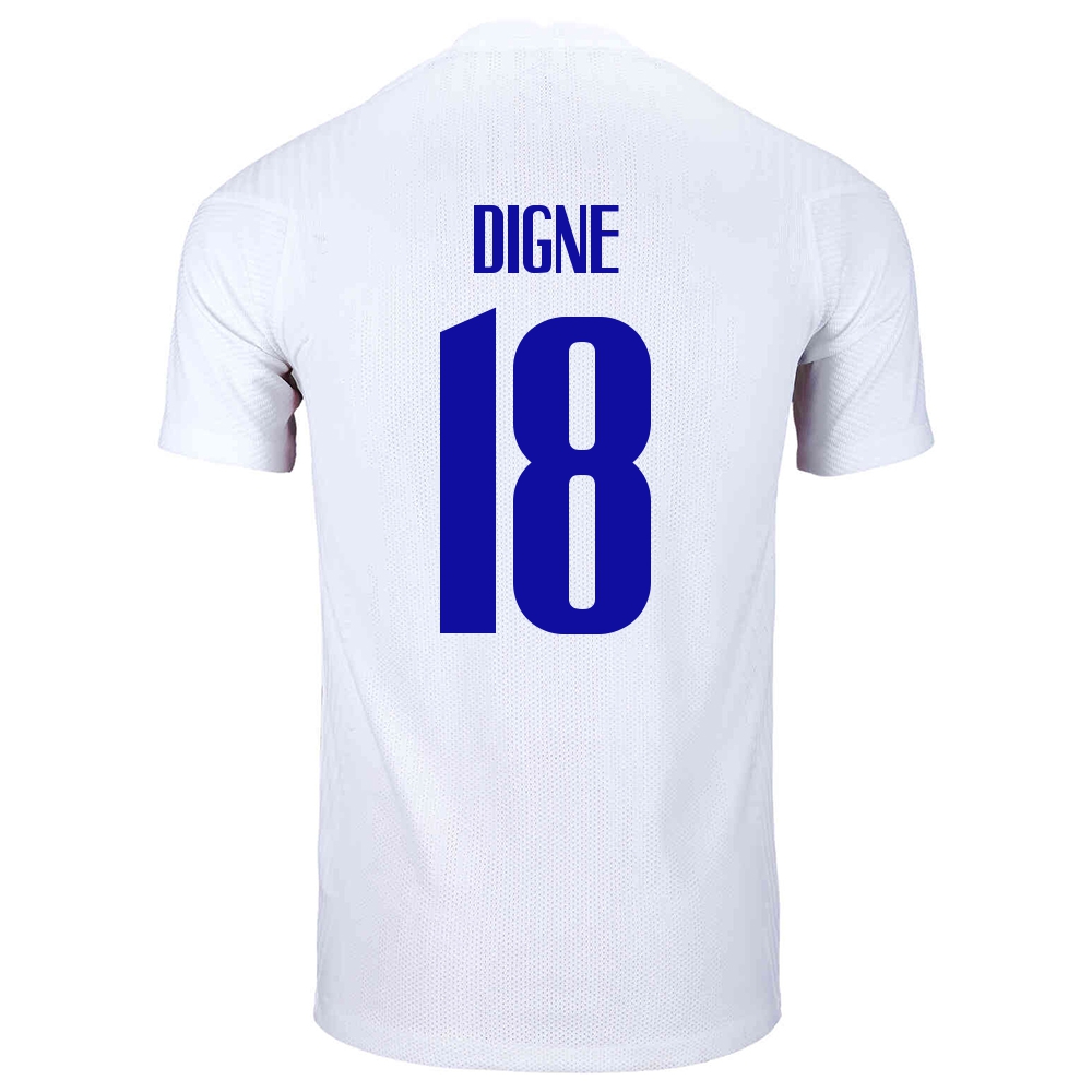 Kinder Französische Fussballnationalmannschaft Lucas Digne #18 Auswärtstrikot Weiß 2021 Trikot