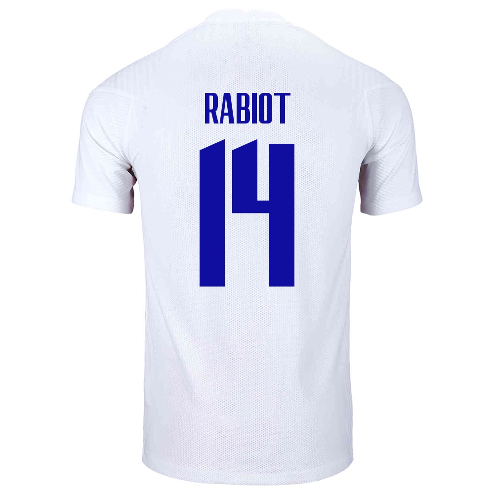 Herren Französische Fussballnationalmannschaft Adrien Rabiot #14 Auswärtstrikot Weiß 2021 Trikot