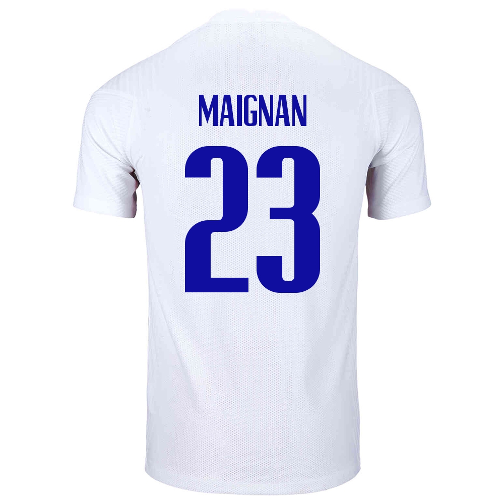 Kinder Französische Fussballnationalmannschaft Mike Maignan #23 Auswärtstrikot Weiß 2021 Trikot