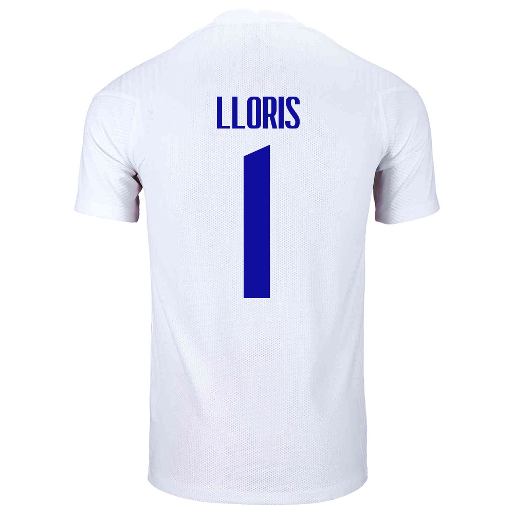 Damen Französische Fussballnationalmannschaft Hugo Lloris #1 Auswärtstrikot Weiß 2021 Trikot