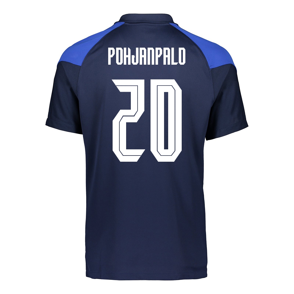 Kinder Finnische Fussballnationalmannschaft Joel Pohjanpalo #20 Auswärtstrikot Dunkelblau 2021 Trikot