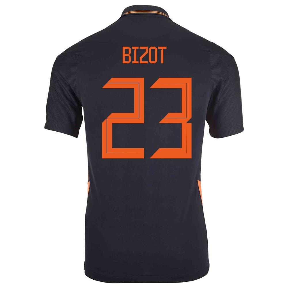 Damen Niederländische Fussballnationalmannschaft Marco Bizot #23 Auswärtstrikot Schwarz 2021 Trikot