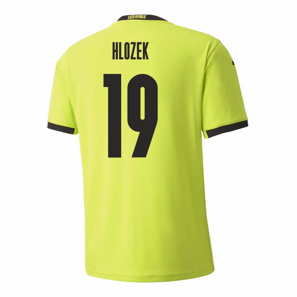 Herren Tschechische Fussballnationalmannschaft Adam Hlozek #19 Auswärtstrikot Hellgrün 2021 Trikot