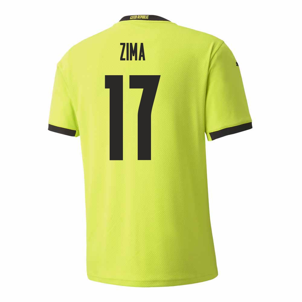 Damen Tschechische Fussballnationalmannschaft David Zima #17 Auswärtstrikot Hellgrün 2021 Trikot