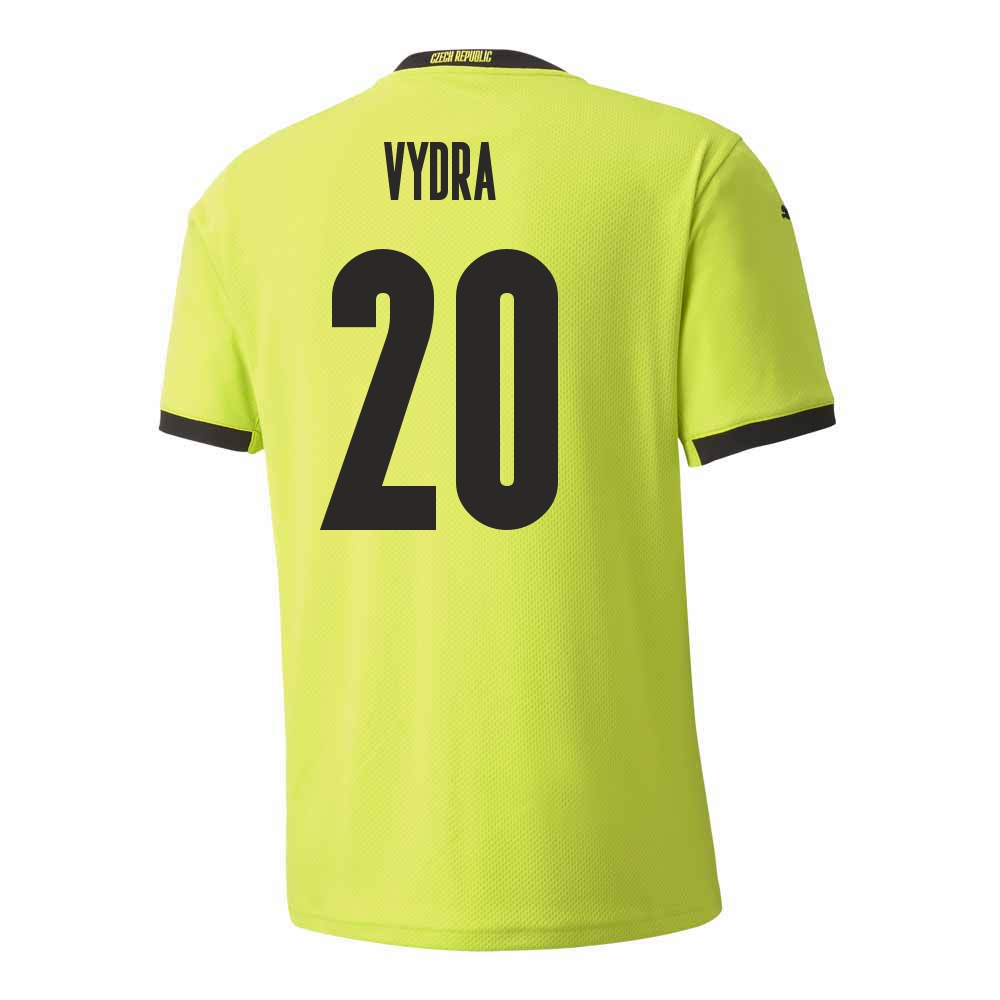 Damen Tschechische Fussballnationalmannschaft Matej Vydra #20 Auswärtstrikot Hellgrün 2021 Trikot