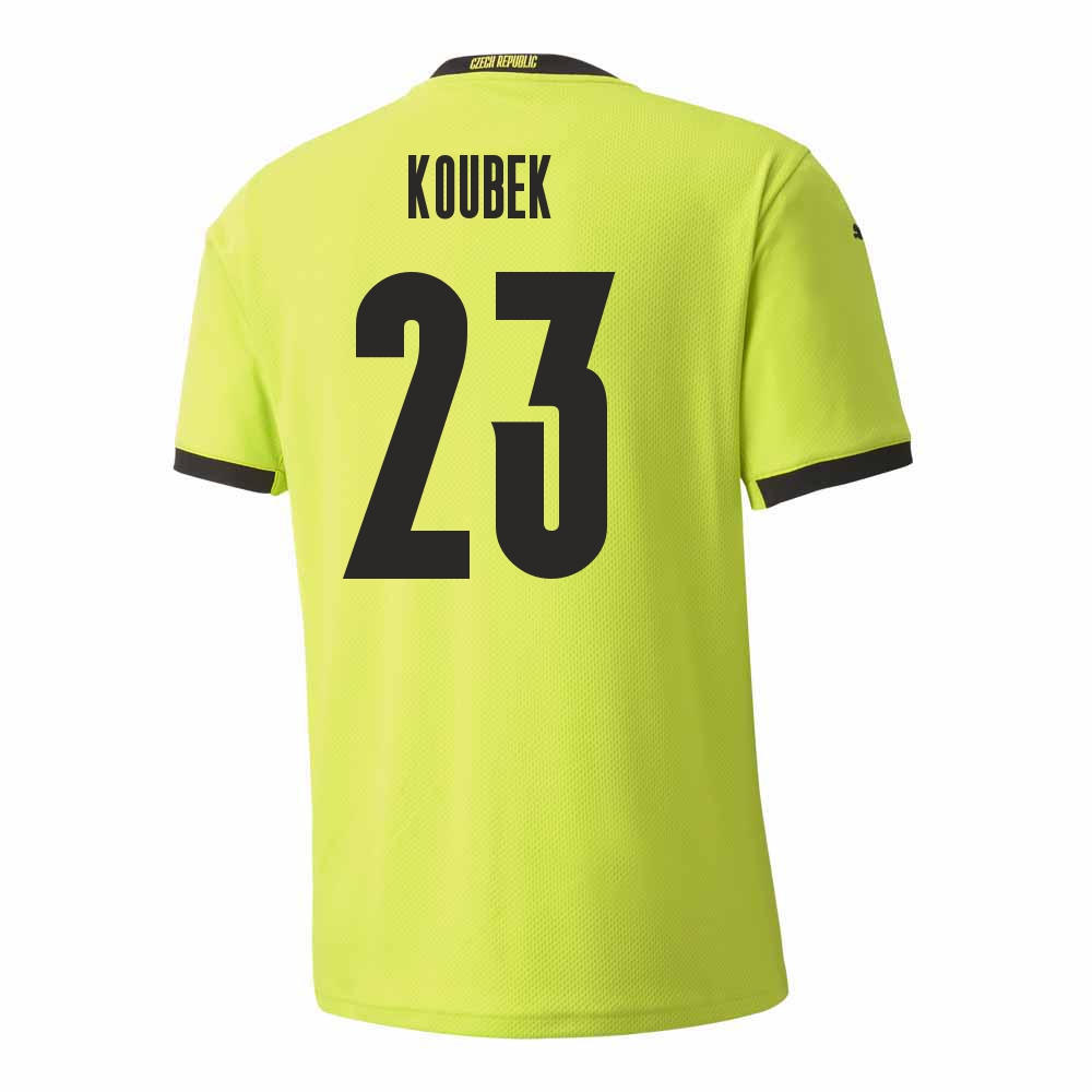 Herren Tschechische Fussballnationalmannschaft Tomas Koubek #23 Auswärtstrikot Hellgrün 2021 Trikot