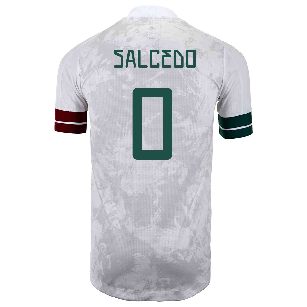 Damen Mexikanische Fussballnationalmannschaft Carlos Salcedo #0 Auswärtstrikot Weiß Schwarz 2021 Trikot