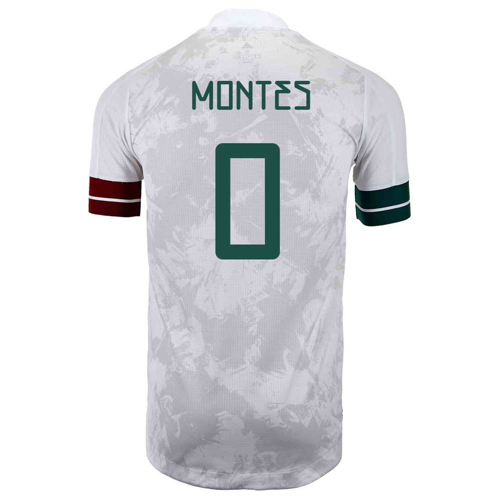 Kinder Mexikanische Fussballnationalmannschaft Cesar Montes #0 Auswärtstrikot Weiß Schwarz 2021 Trikot