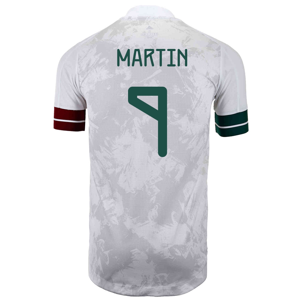 Herren Mexikanische Fussballnationalmannschaft Henry Martin #9 Auswärtstrikot Weiß Schwarz 2021 Trikot