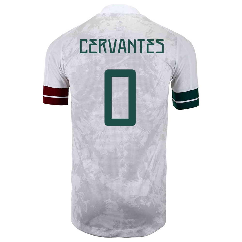Herren Mexikanische Fussballnationalmannschaft Alan Cervantes #0 Auswärtstrikot Weiß Schwarz 2021 Trikot