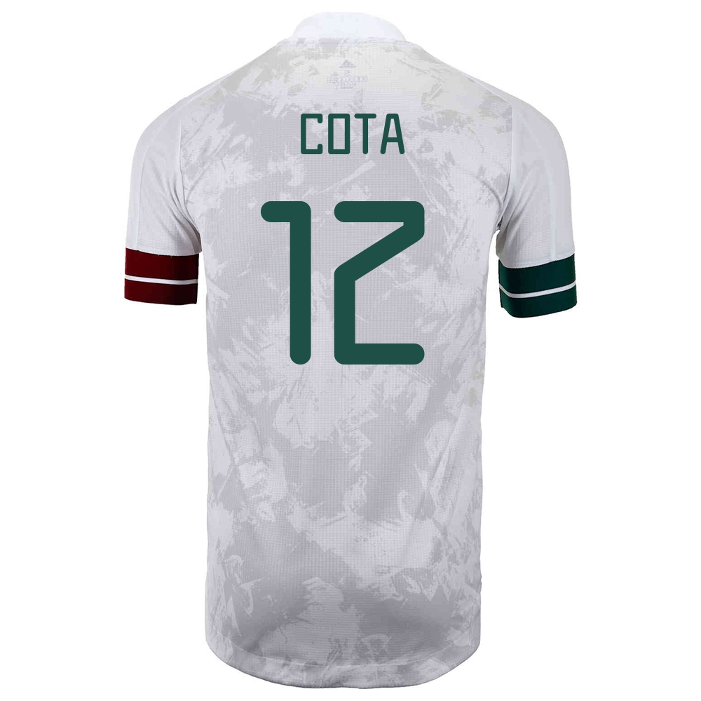 Damen Mexikanische Fussballnationalmannschaft Rodolfo Cota #12 Auswärtstrikot Weiß Schwarz 2021 Trikot