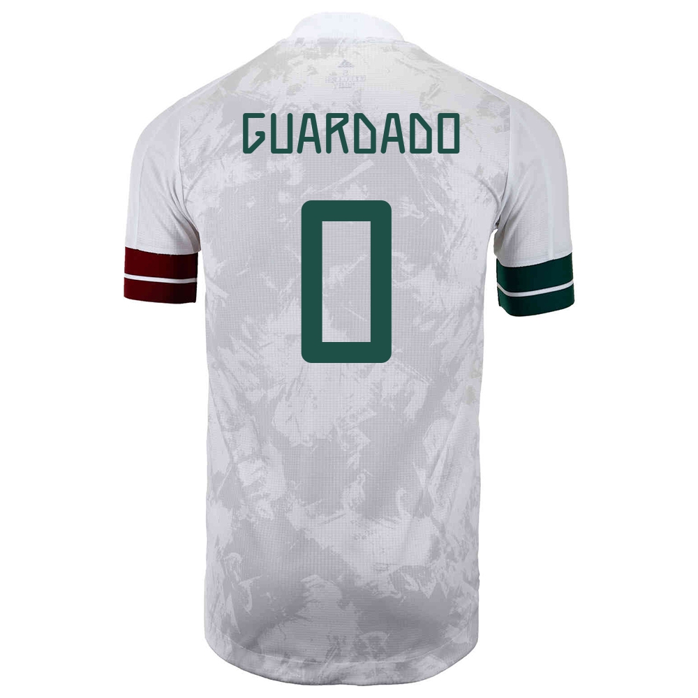 Kinder Mexikanische Fussballnationalmannschaft Andres Guardado #0 Auswärtstrikot Weiß Schwarz 2021 Trikot