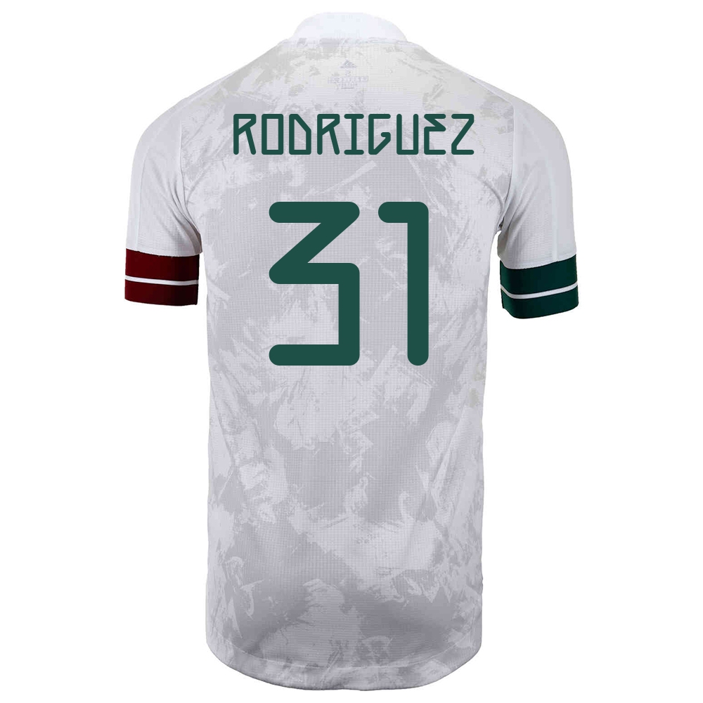 Damen Mexikanische Fussballnationalmannschaft Osvaldo Rodriguez #31 Auswärtstrikot Weiß Schwarz 2021 Trikot