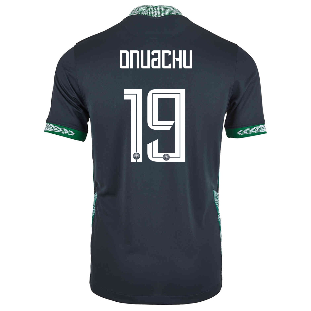 Kinder Nigerianische Fussballnationalmannschaft Paul Onuachu #19 Auswärtstrikot Schwarz 2021 Trikot