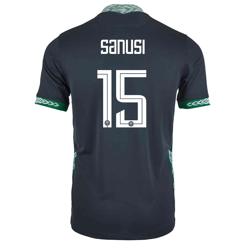 Herren Nigerianische Fussballnationalmannschaft Zaidu Sanusi #15 Auswärtstrikot Schwarz 2021 Trikot
