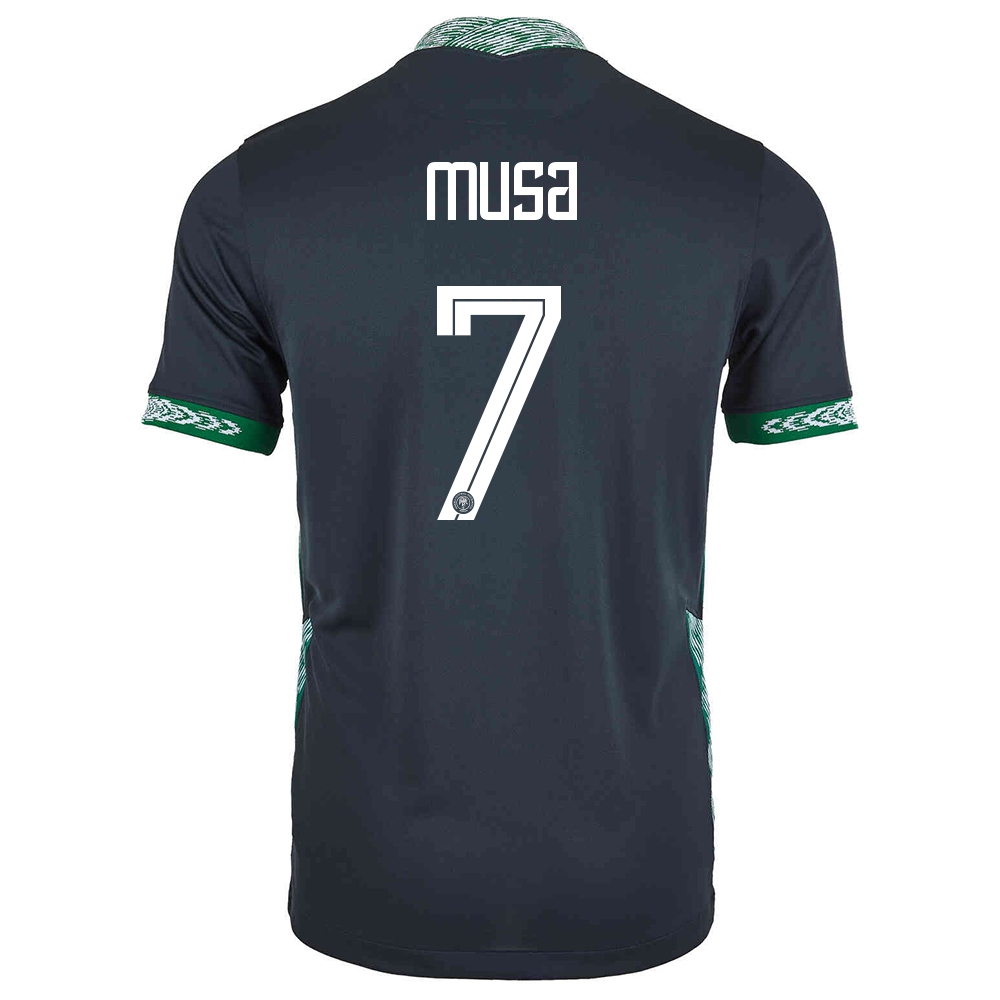 Kinder Nigerianische Fussballnationalmannschaft Ahmed Musa #7 Auswärtstrikot Schwarz 2021 Trikot