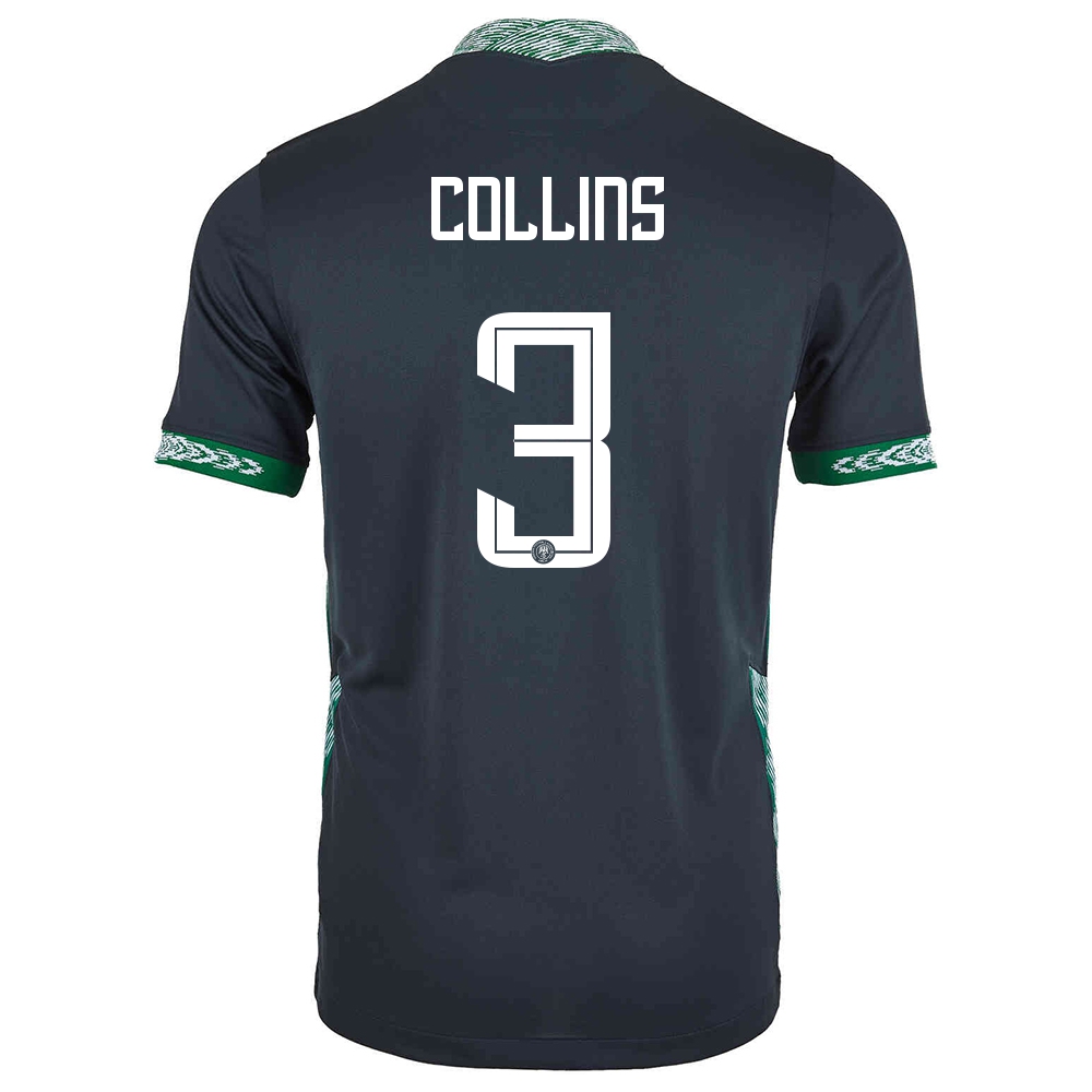Herren Nigerianische Fussballnationalmannschaft Jamilu Collins #3 Auswärtstrikot Schwarz 2021 Trikot